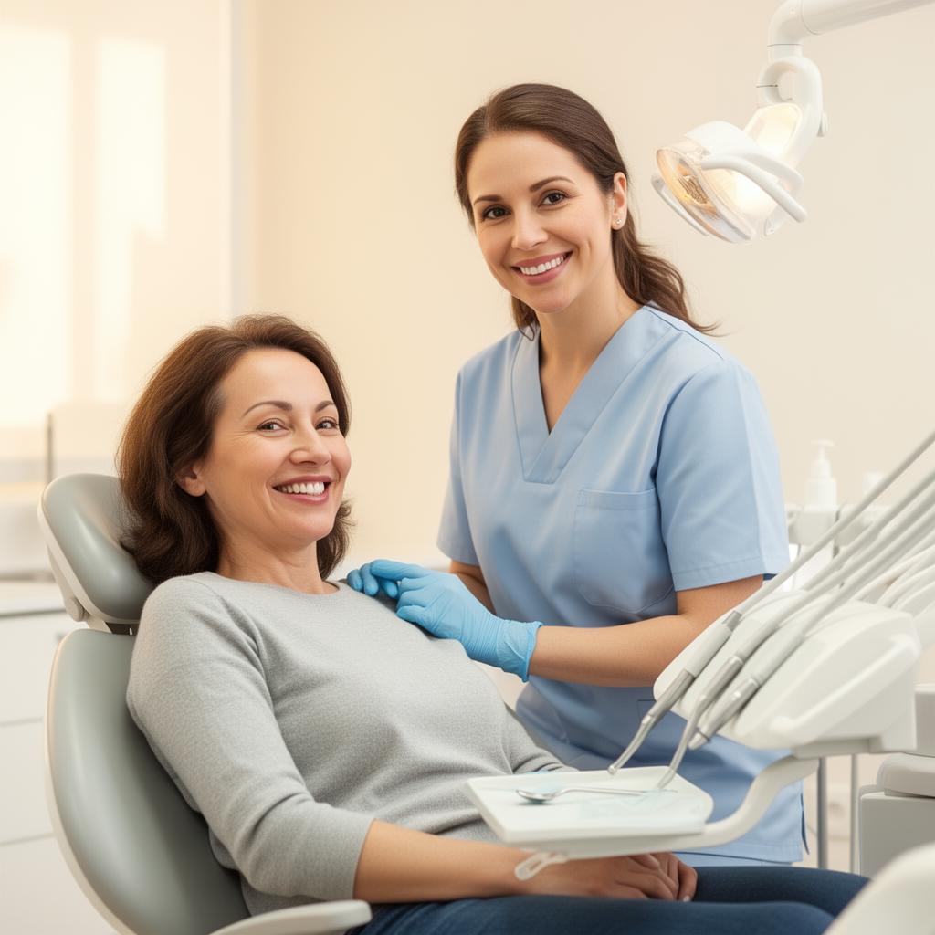 NHS dentist in Perth treating a smiling patient at The Perth Dental Centre, 17 York Place